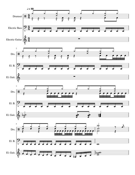 death metal Sheet music for Guitar, Bass guitar, Drum 